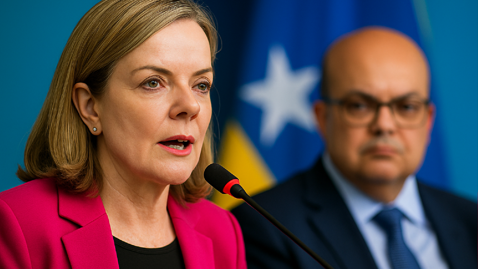 Gleisi desafia Ibaneis: solução do rombo do BRB