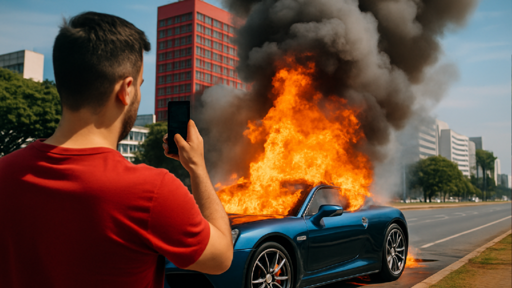 Imagem ilustrativa sobre “Me avisaram da fumaça”, diz dono de carro de luxo que pegou fogo Veja vídeo - Metrópoles