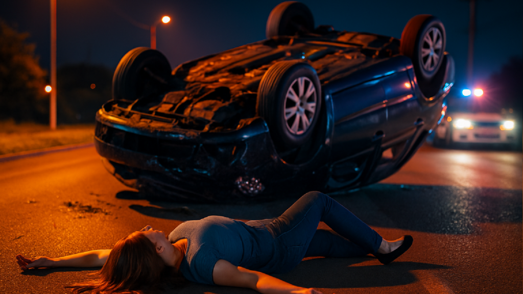 Imagem ilustrativa sobre Mulher morre após ser arremessada para fora de carro durante capotamento em Samambaia, no DF - G1