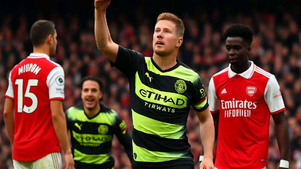 Imagem ilustrativa sobre City vence fora de casa e coloca pressão no Arsenal pelo título inglês