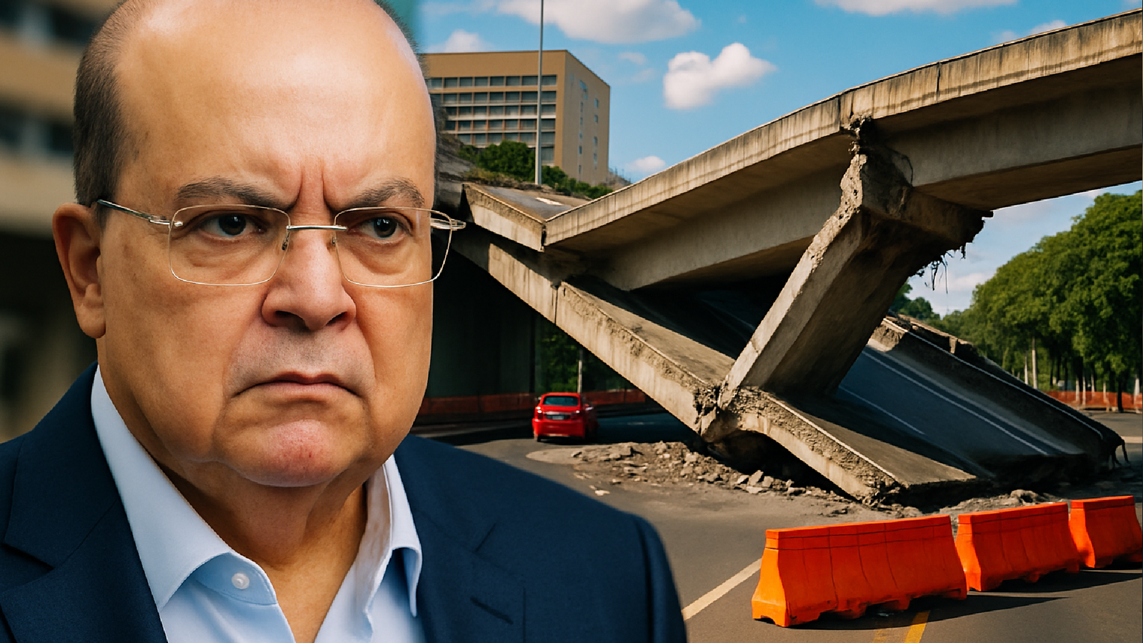 Conflito Político: Ibaneis Crítica Rollemberg por Viaduto Caído