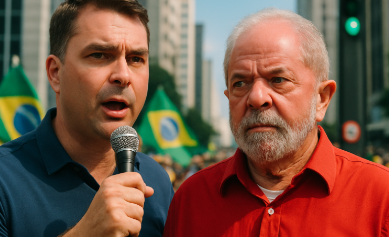 Flávio Bolsonaro Critica Lula em Ato na Paulista