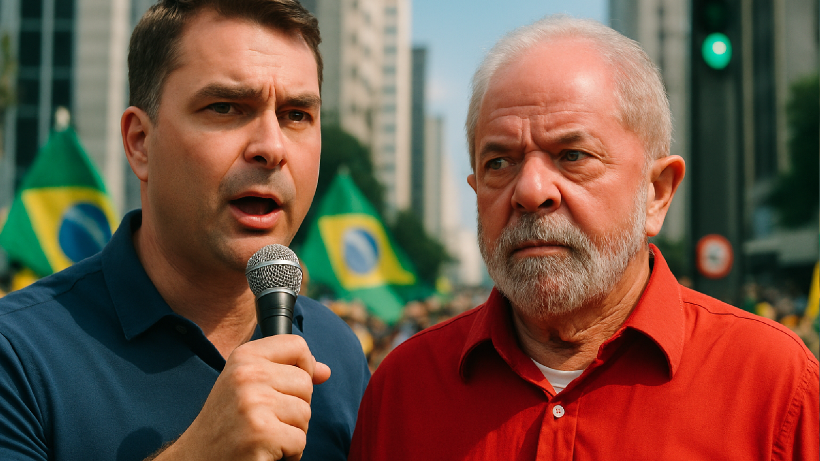 Flávio Bolsonaro Critica Lula em Ato na Paulista