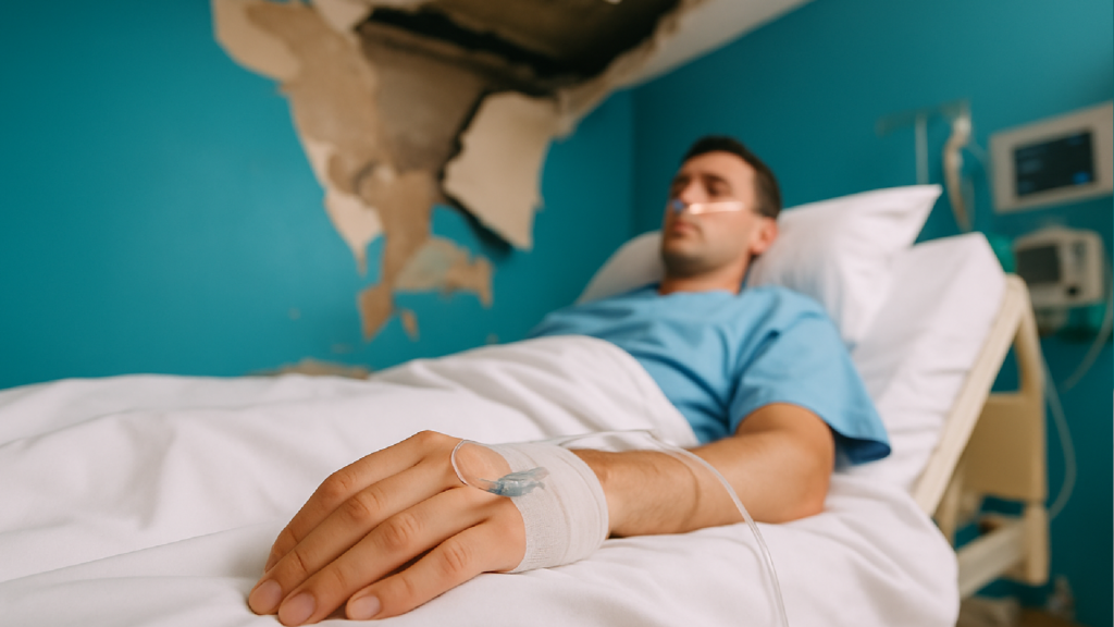 Imagem ilustrativa sobre Justiça condena DF a indenizar paciente ferido após parte do teto cair - Metrópoles