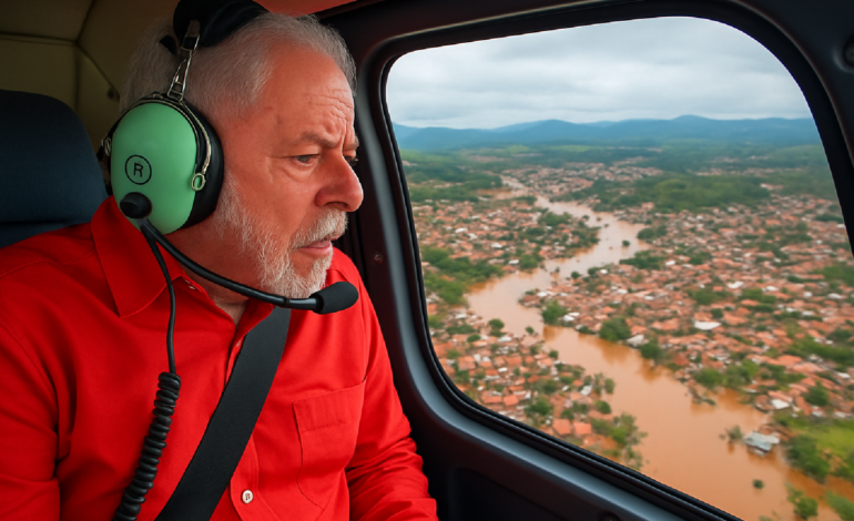 Lula sobrevoa áreas afetadas por chuvas em MG