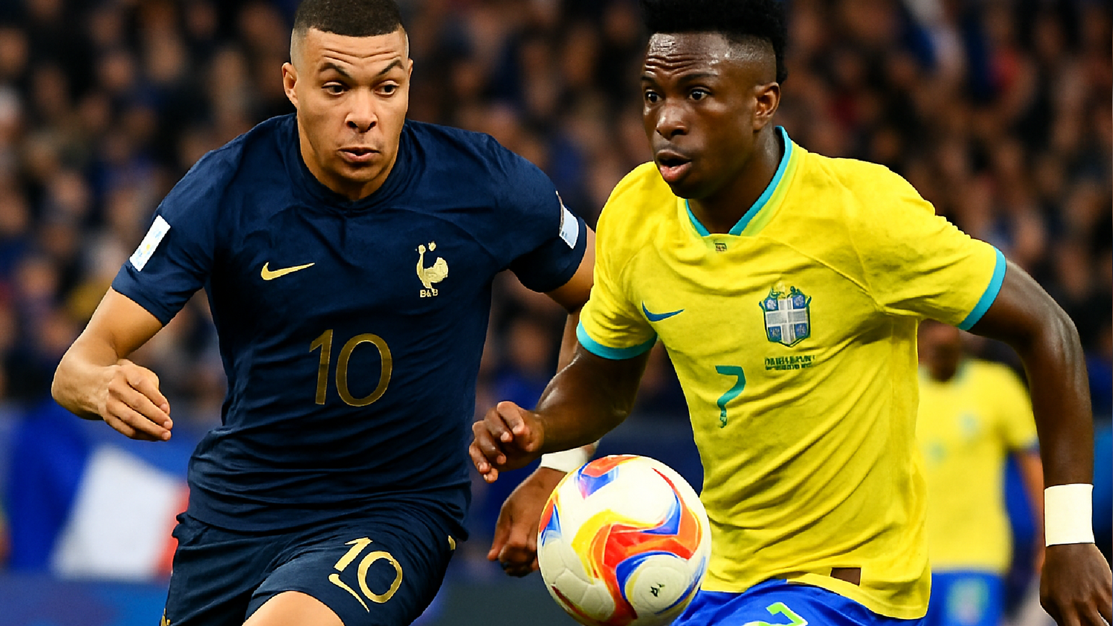 Mbappé eclipsa Vinicius Jr., Brasil sucumbe à França