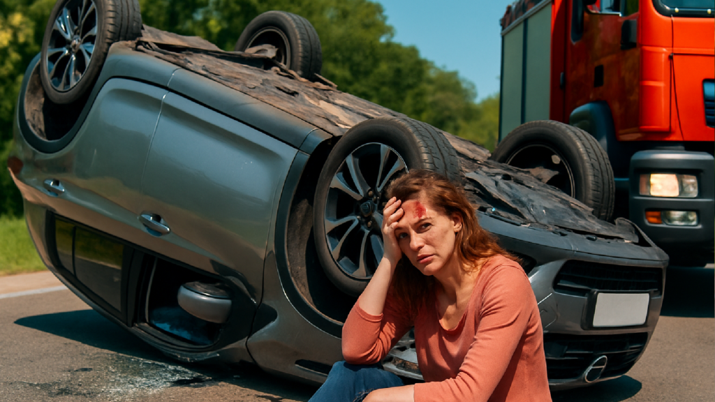 Imagem ilustrativa sobre Mulher fica ferida após capotagem de veículo no Lago Norte - Correio Braziliense