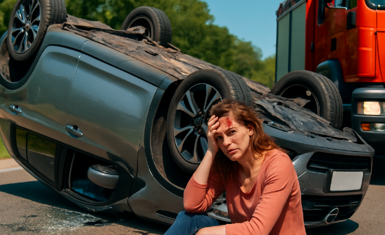 Capotagem no Lago Norte deixa mulher gravemente ferida