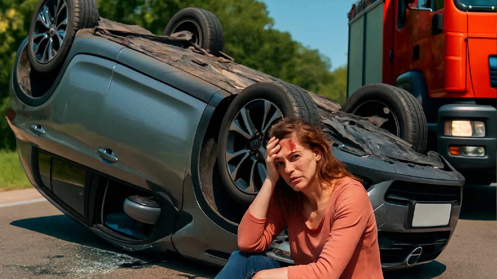 Capotagem no Lago Norte deixa mulher gravemente ferida