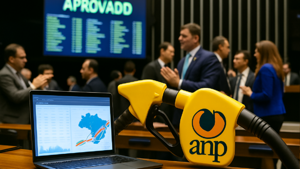 Imagem ilustrativa sobre Câmara aprova texto que dá a ANP acesso a dados para combater fraudes