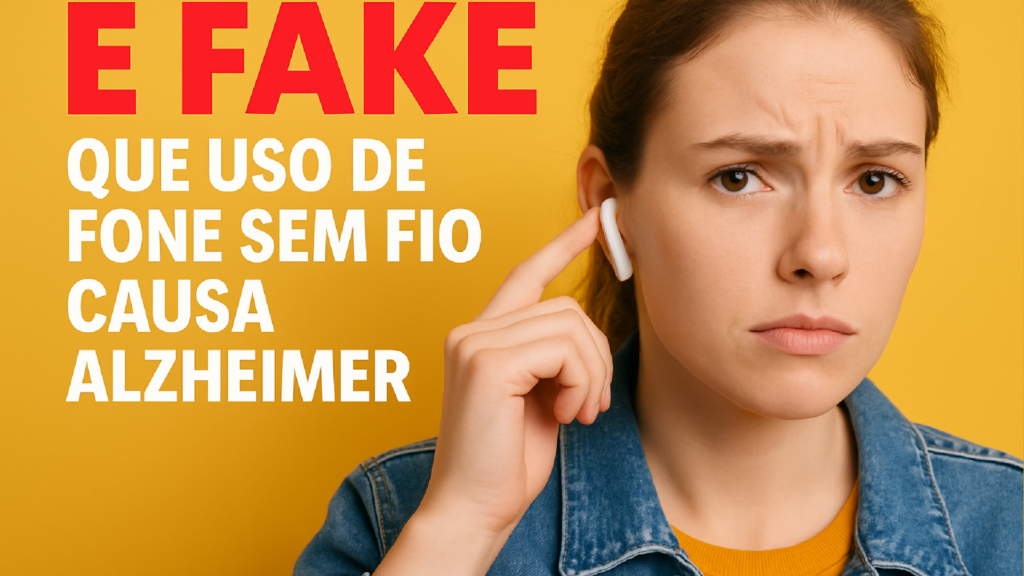 Imagem ilustrativa sobre É #FAKE que uso de fone sem fio causa Alzheimer