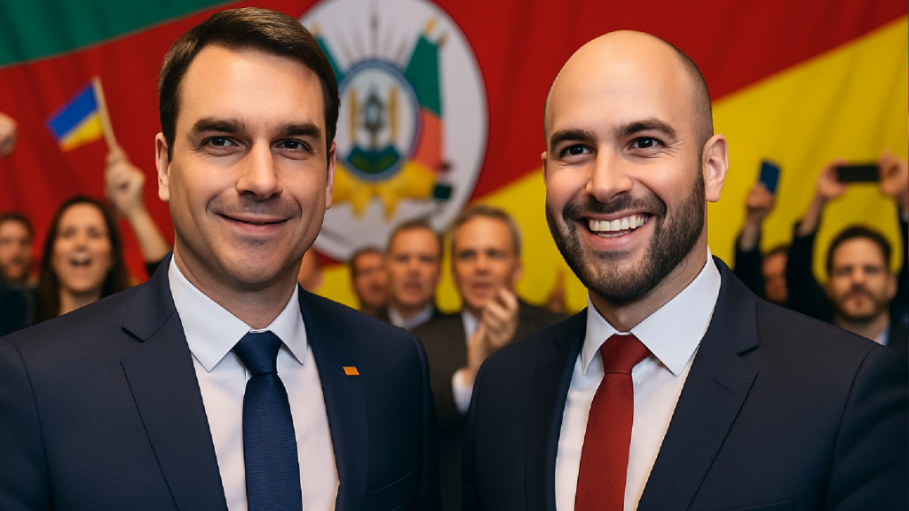 Imagem ilustrativa sobre Flavio vai a lançamento de Zucco ao governo do RS e usa estado como modelo de união da direita