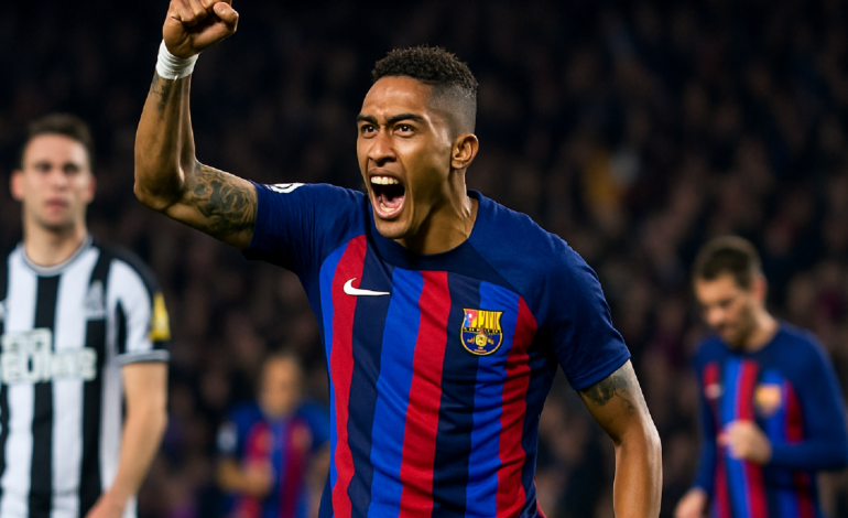 Raphinha Brilha e Barcelona Atropela Newcastle com 7 Gols